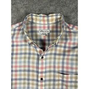 Peter Millar Long Sleeve Plaid Button Down Shirt Casual Comfort Breathable L